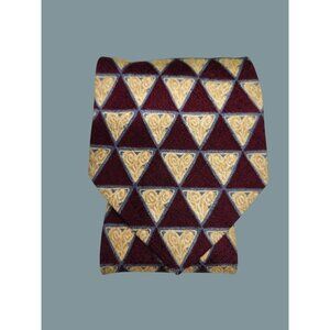Gian Carlo Lamberti Mens Formal Necktie 100% Silk Italy Red Cream Neck Tie